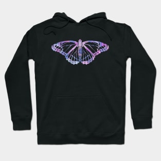 Butterfly Design in Purples Paint Strokes Pattern 3 Hoodie